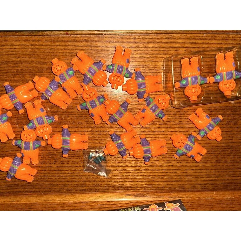 K-Mart Halloween 20 Flashing Scarecrow Pumpkin Lights Outdoor & Indoor NOS